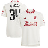 Manchester United WSL adidas Third Shirt 2023-24 - Kids - With Watson 34 Printing - Kit Captain