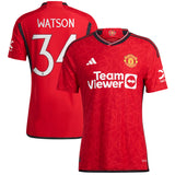 Manchester United Cup adidas Home Authentic Shirt 2023-24 - With Watson 34 Printing - Kit Captain