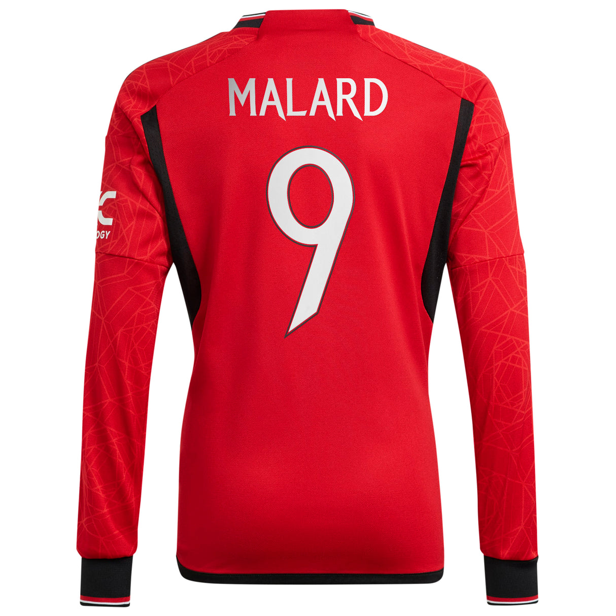 Manchester United Cup adidas Home Shirt 2023-24 - Long Sleeve - With Malard 9 Printing - Kit Captain