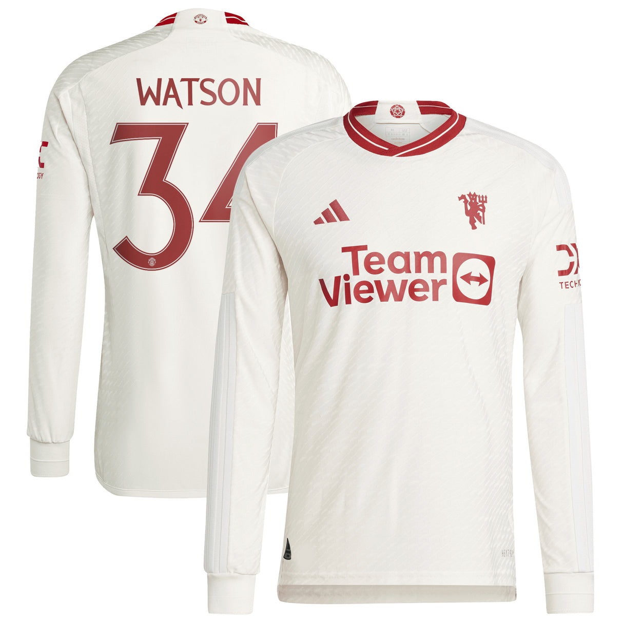 Manchester United Cup adidas Third Authentic Shirt 2023-24 - Long Sleeve - With Watson 34 Printing - Kit Captain
