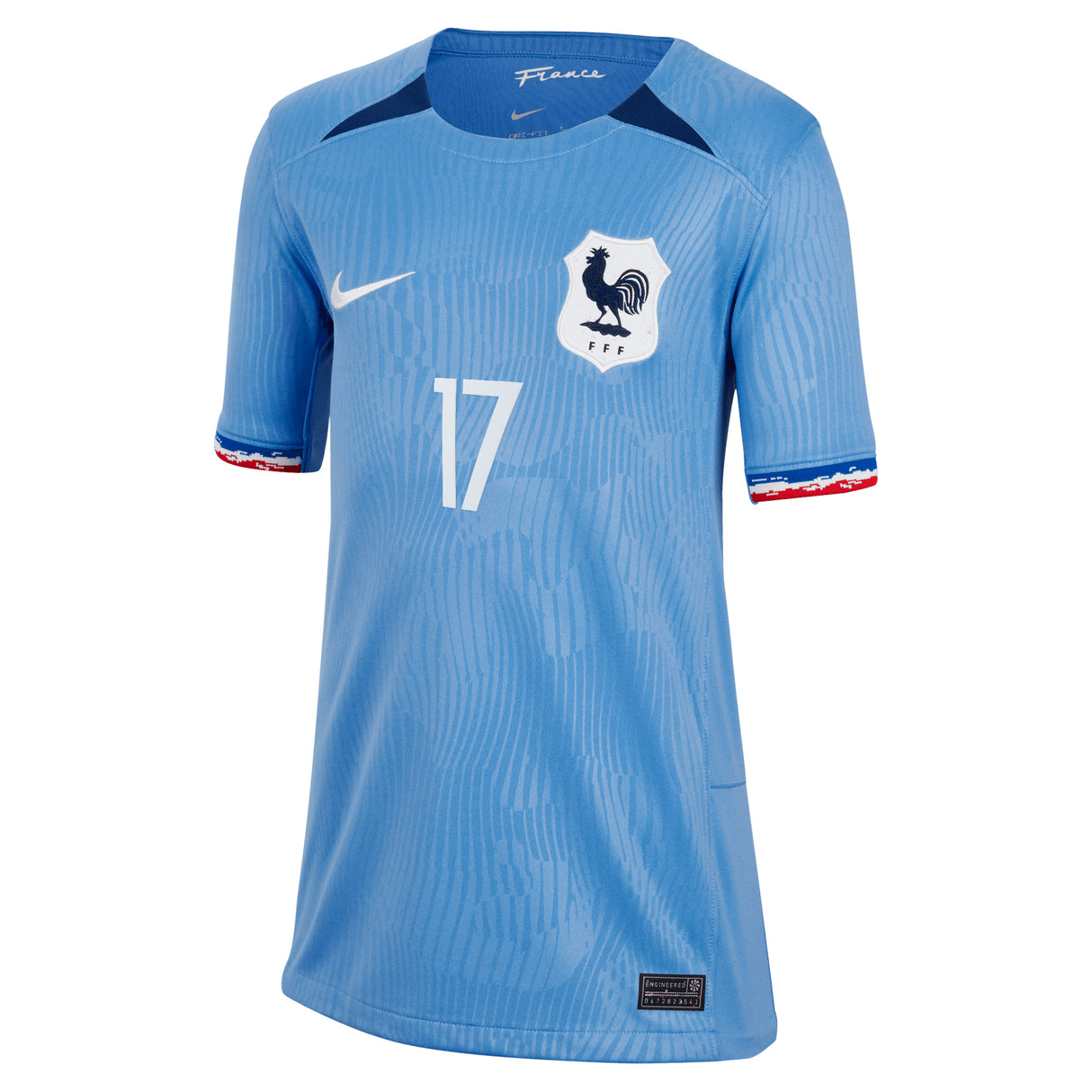 France Women Nike Home Stadium Shirt 2023-24 - Kids with Baltimore 17 printing - Kit Captain