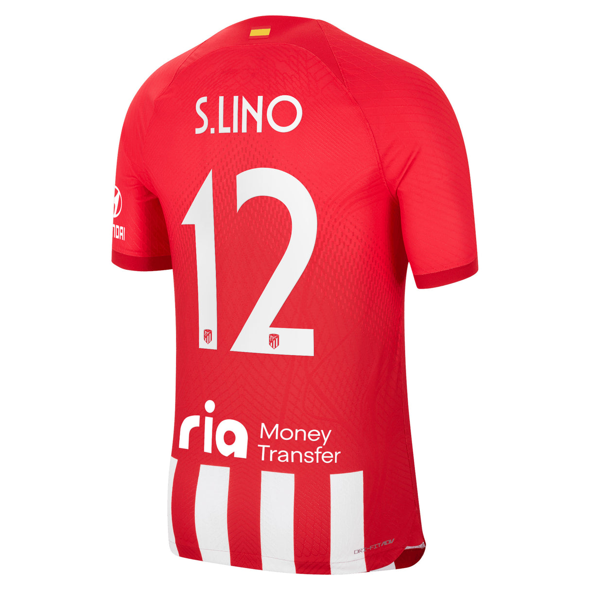 Atlético de Madrid Metropolitano Nike Home Vapor Match Shirt 2023-24 with S.Lino 12 printing