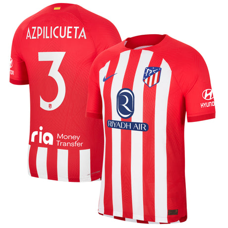 Atlético de Madrid Metropolitano Nike Home Vapor Match Shirt 2023-24 with Azpilicueta 3 printing