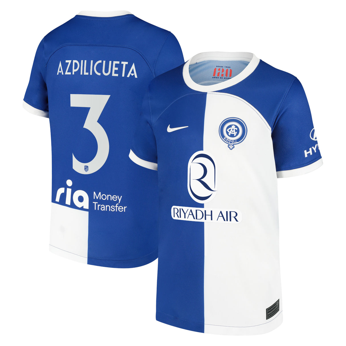 Atletico de Madrid Metropolitano Nike Away Stadium Shirt 2023-24 - Kids with Azpilicueta 3 printing - Kit Captain