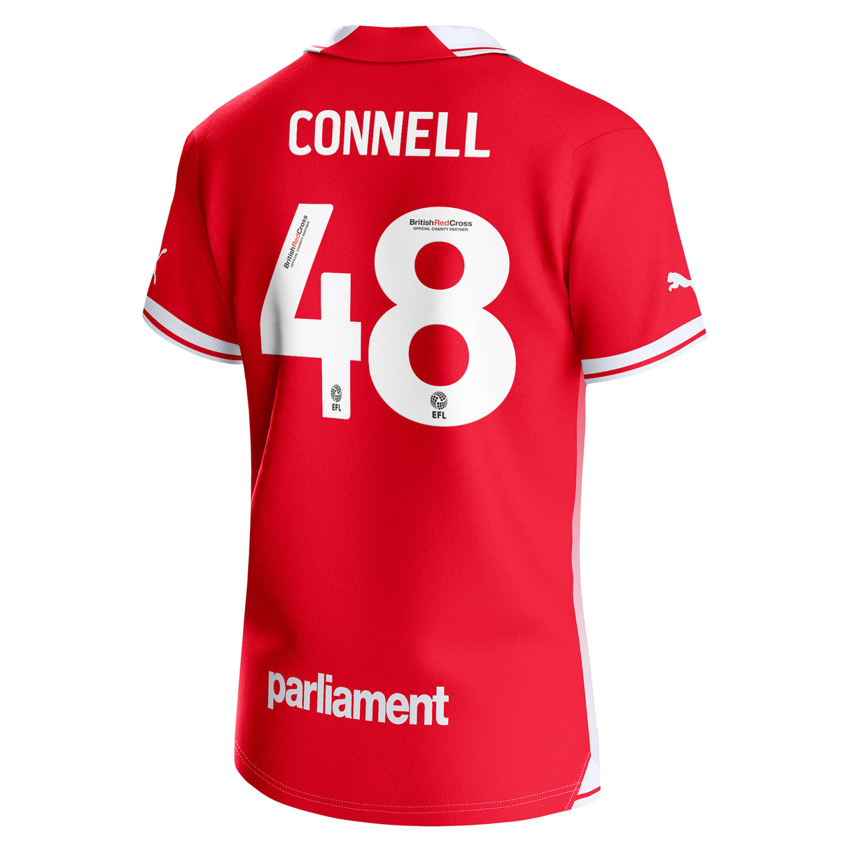 Barnsley Puma Home Shirt 2023-24 - Kids - Luca Connell 48 - Kit Captain