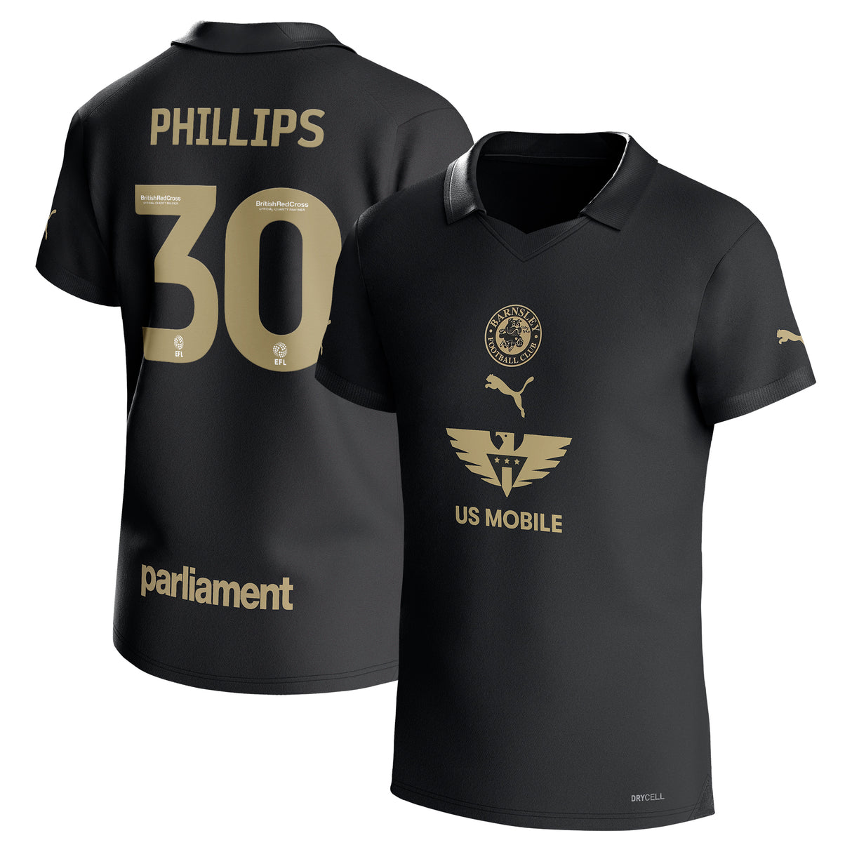 Barnsley Puma Third Shirt 2023-24 - Kids - Adam Phillips 30 - Kit Captain