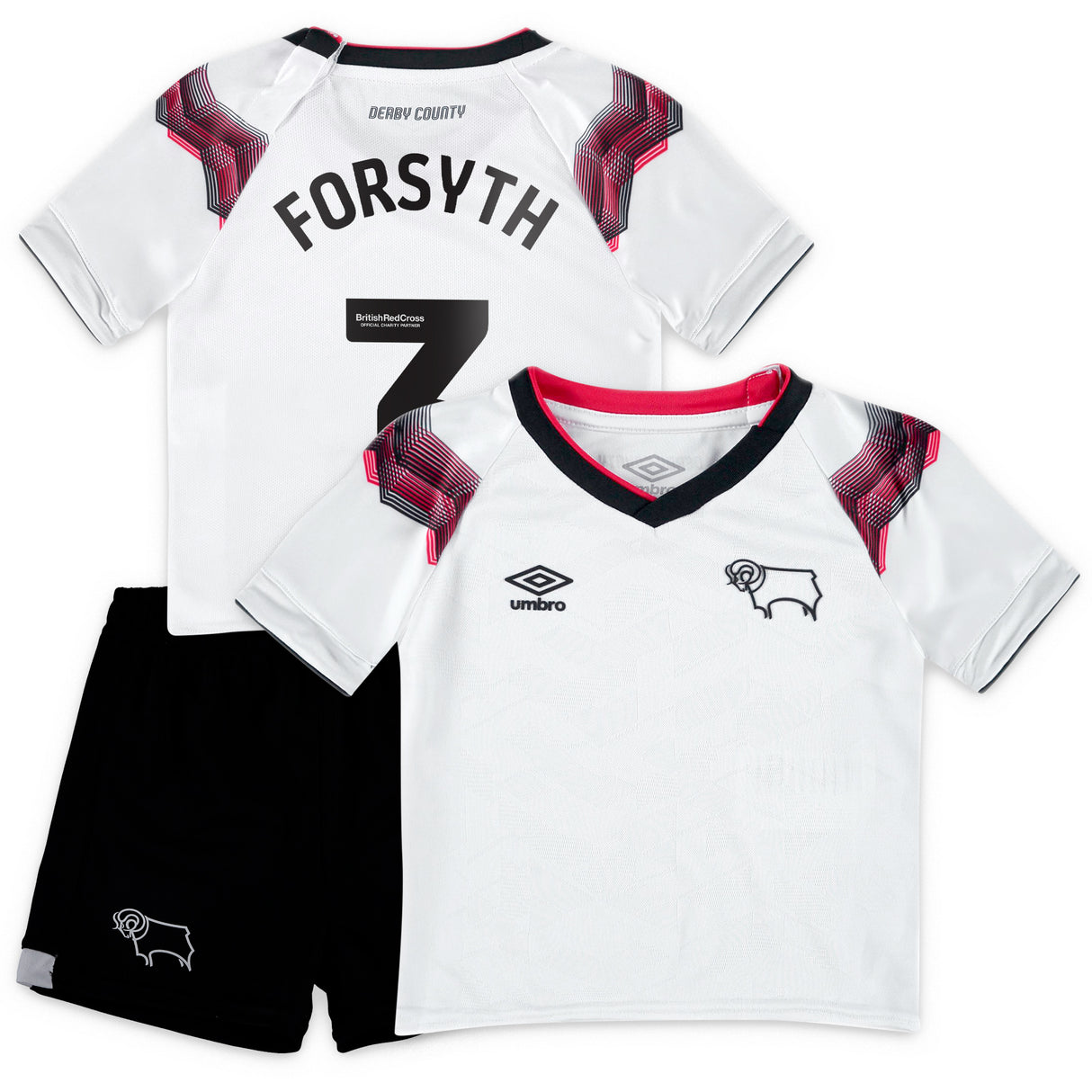 Derby County Umbro Home Infants Kit 2023-24 - Craig Forsyth 3 - Kit Captain