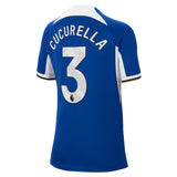 Chelsea Nike Home Stadium Sponsored Shirt 2023-24 - Kids with Cucurella 3 printing