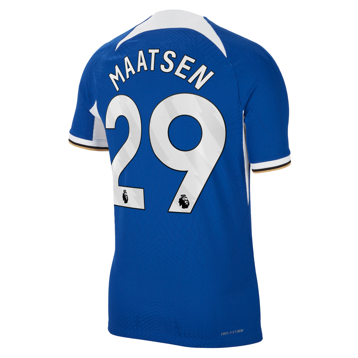 Chelsea Home Vapor Match Sponsored Shirt 2023-24 with Maatsen 29 printing - Kit Captain