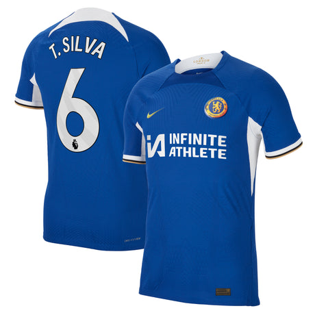 Chelsea Home Vapor Match Sponsored Shirt 2023-24 with T. Silva 6 printing - Kit Captain