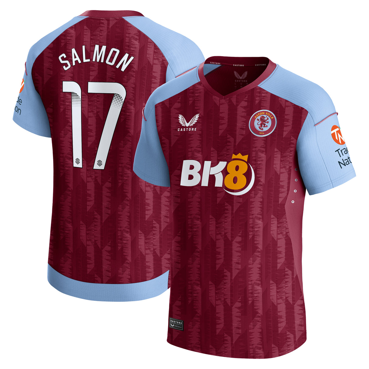 Aston Villa WSL Castore Home Pro Shirt 2023-24 - With Salmon 17 printing - Kit Captain