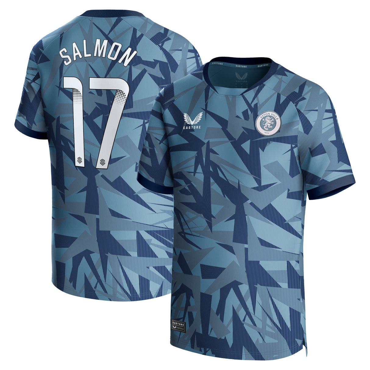 Aston Villa WSL Castore Third Shirt 2023-24 - Kids - With Salmon 17 printing - Kit Captain