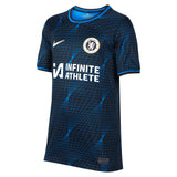 Chelsea WSL Nike Away Stadium Sponsored Shirt 2023-24 - Kids with Mjelde 18 printing