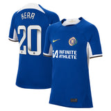 Chelsea WSL Nike Home Stadium Sponsored Shirt 2023-24 - Kids with Kerr 20 printing