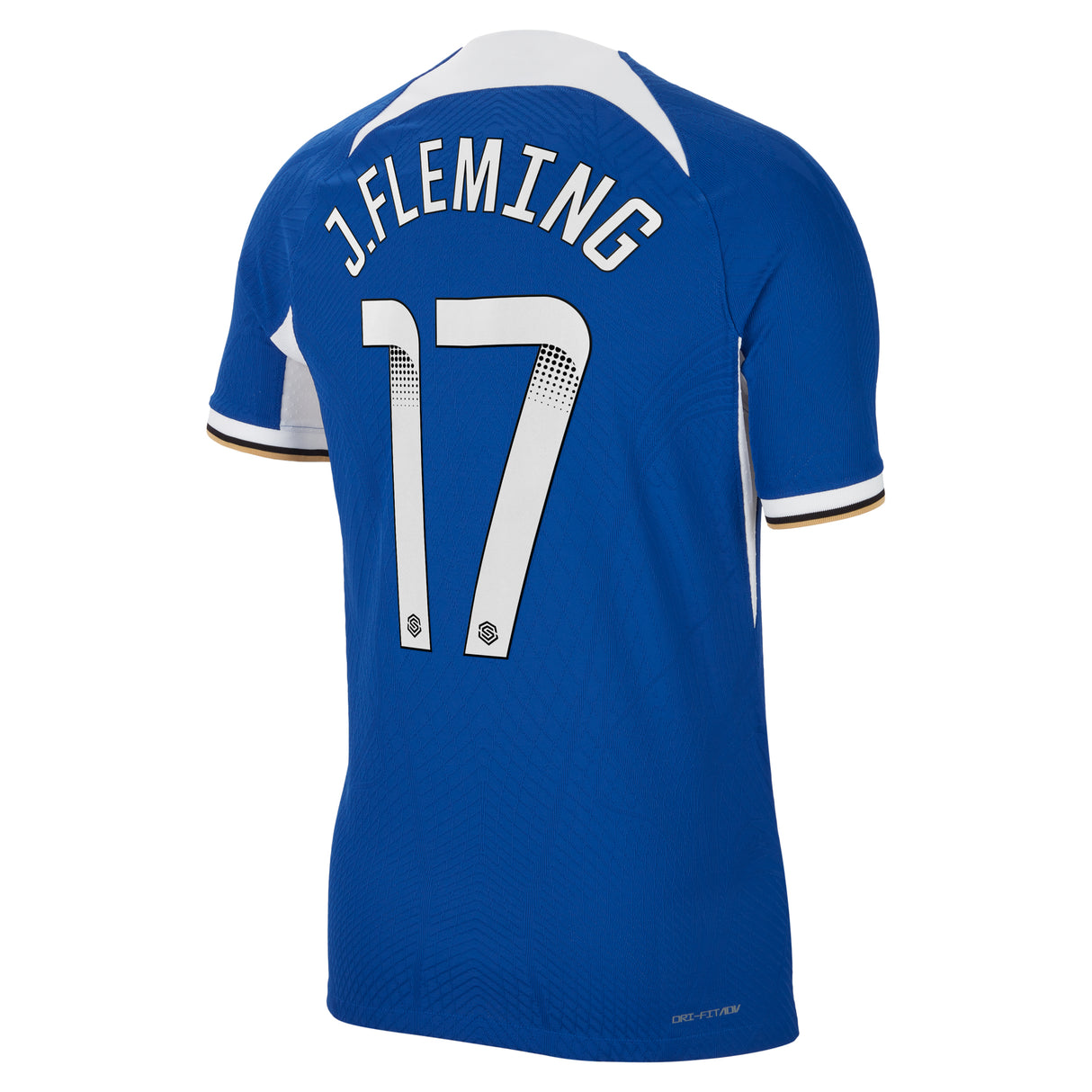 Chelsea WSL Home Vapor Match Sponsored Shirt 2023-24 with J.Fleming 17 printing - Kit Captain