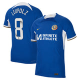 Chelsea WSL Home Vapor Match Sponsored Shirt 2023-24 with Leupolz 8 printing - Kit Captain