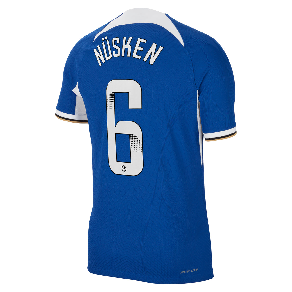 Chelsea WSL Home Vapor Match Sponsored Shirt 2023-24 with Nüsken 6 printing - Kit Captain