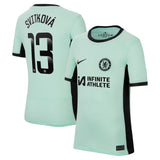 Chelsea WSL Third Stadium Sponsored Shirt 2023-24 - Kids with Svitková 13  printing - Kit Captain