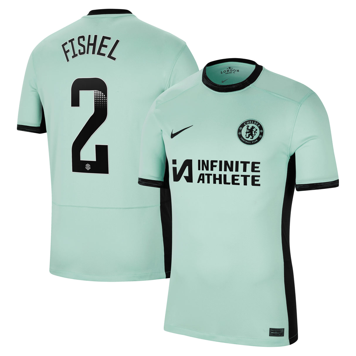 Chelsea WSL Nike Third Stadium Sponsored Shirt 2023-24 with Fishel 2 printing