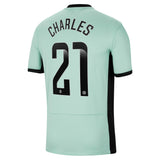 Chelsea WSL Nike Third Stadium Sponsored Shirt 2023-24 with Charles 21 printing