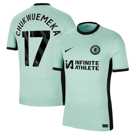 Chelsea Nike Third Stadium Sponsored Shirt 2023-24 with Chukwuemeka 17 printing