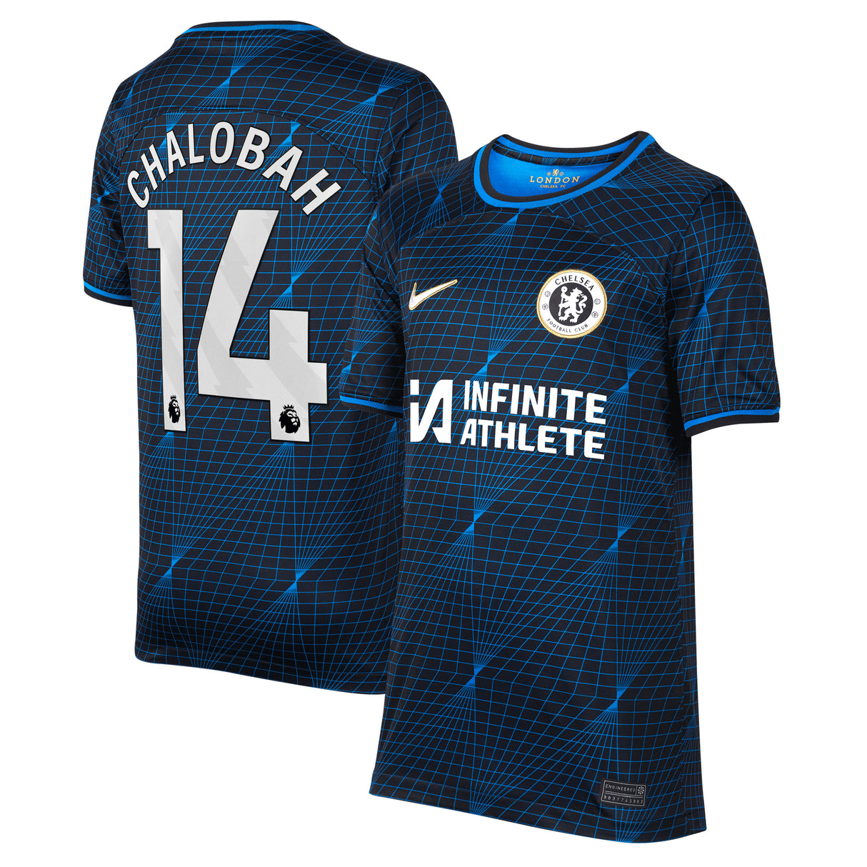 Chelsea Nike Away Stadium Sponsored Shirt 2023-24 - Kids with Chalobah 14 printing