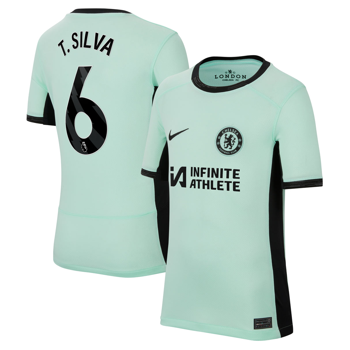 Chelsea Third Stadium Sponsored Shirt 2023-24 - Kids with Silva 6 printing - Kit Captain