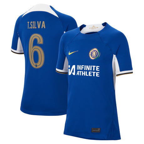 Chelsea Cup Nike Home Stadium Sponsored Shirt 2023-24 - Kids with T. Silva 6 printing