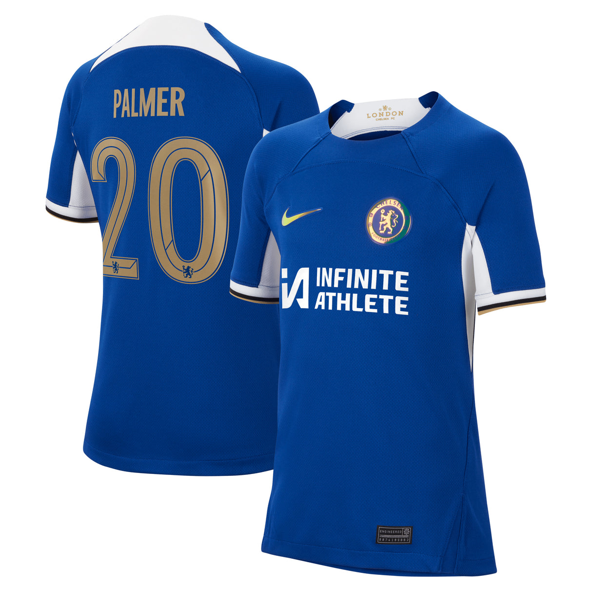 Chelsea Cup Nike Home Stadium Sponsored Shirt 2023-24 - Kids with Palmer 20 printing