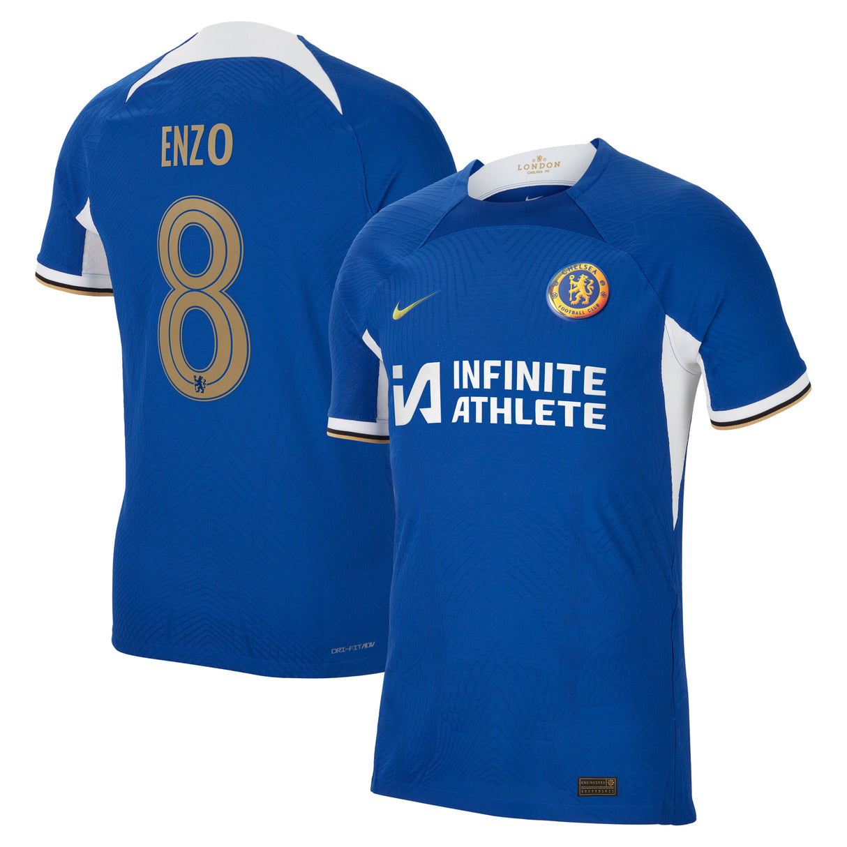 Chelsea Cup Home Vapor Match Sponsored Shirt 2023-24 with Enzo 8 printing - Kit Captain