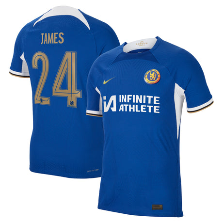 Chelsea Cup Home Vapor Match Sponsored Shirt 2023-24 with James 24 printing - Kit Captain