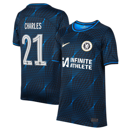 Chelsea Nike Cup Away Stadium Sponsored Shirt 2023-24 - Kids with Charles 21 printing