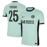 Chelsea Cup Third Vapor Match Sponsored Shirt 2023-24 with Caicedo 25 printing - Kit Captain