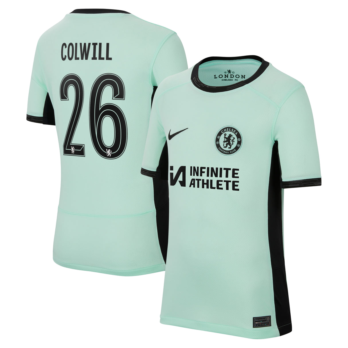 Chelsea Cup Third Stadium Sponsored Shirt 2023-24 - Kids with Colwill 26 printing - Kit Captain