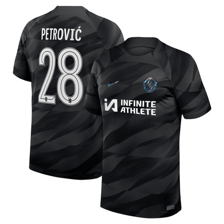 Chelsea Cup Nike Home Goalkeeper Stadium Sponsored Shirt 2023-24 with Petrović 28 printing