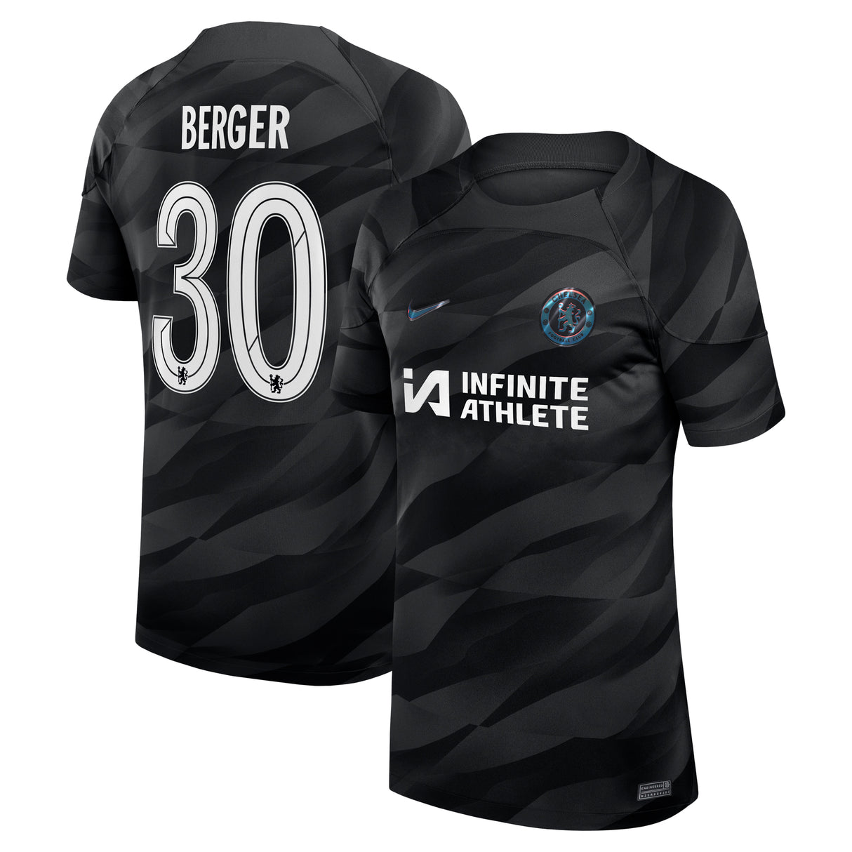 Chelsea Cup Nike Goalkeeper Stadium Sponsored Shirt 2023-24 - Kids - Ann-Katrin Berger 30 - Kit Captain