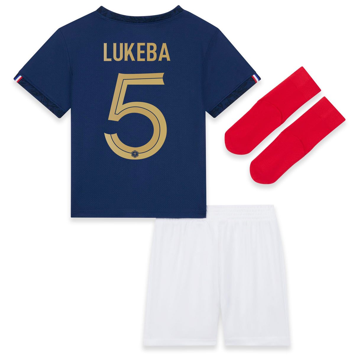 France Home Stadium Kit 2022 - Infant with Lukeba 5 printing - Kit Captain