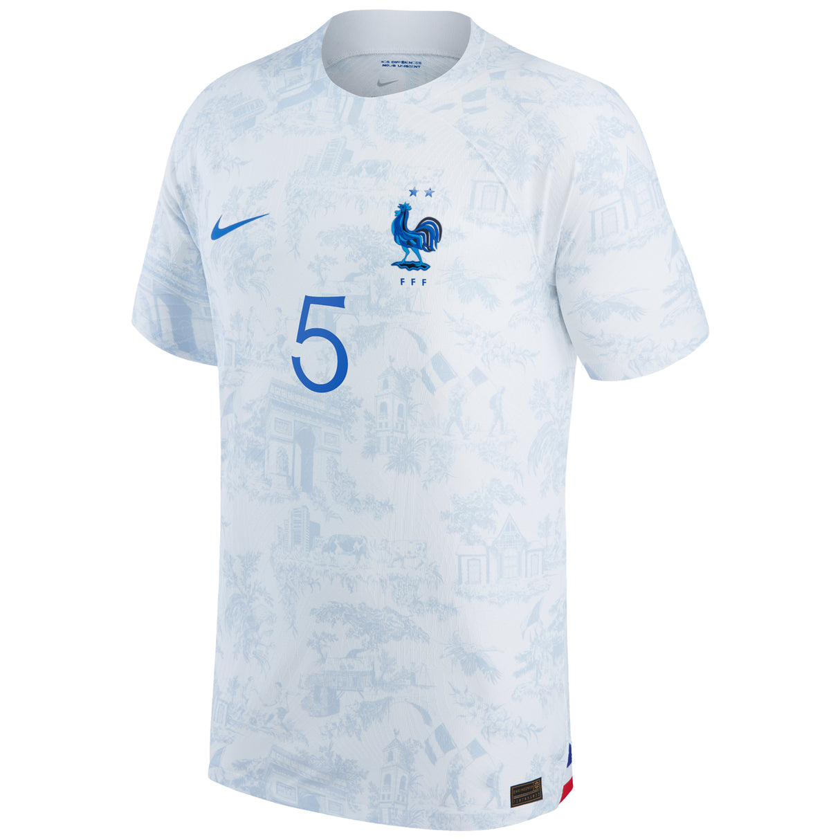 France Away Match Shirt 2022 with Lukeba 5 printing - Kit Captain