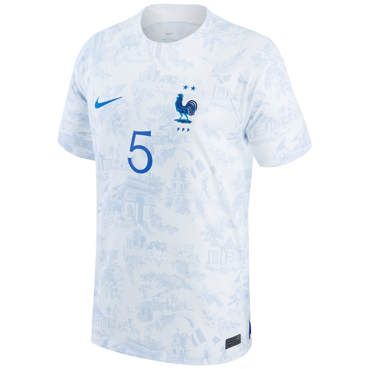 France Away Stadium Shirt 2022 with Lukeba 5 printing - Kit Captain