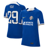 Chelsea WSL Nike Home Stadium Sponsored Shirt 2023-24 - Kids with Fox 29 printing