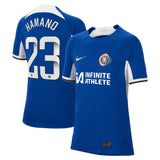 Chelsea WSL Nike Home Stadium Sponsored Shirt 2023-24 - Kids with Hamano 23 printing