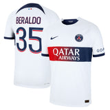 Paris Saint-Germain Nike Away Dri Fit Adv Match Shirt 2023-24 with Beraldo 35 printing