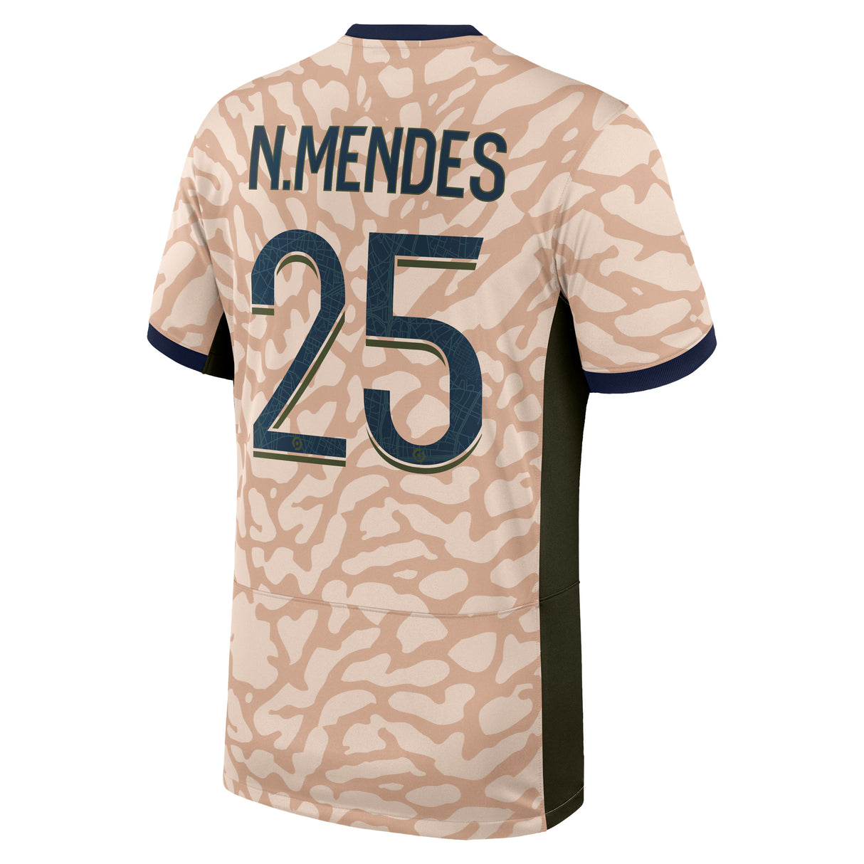 PSG Jordan Fourth Stadium Shirt 23/24 with N.Mendes 25 printing