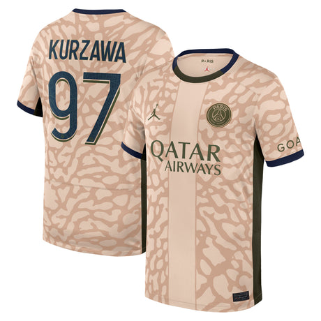 PSG Jordan Fourth Stadium Shirt 23/24 - Kids with Kurzawa 97 printing