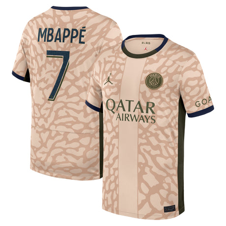 PSG Jordan Fourth Stadium Shirt 23/24 - Kids with Mbappé 7 printing
