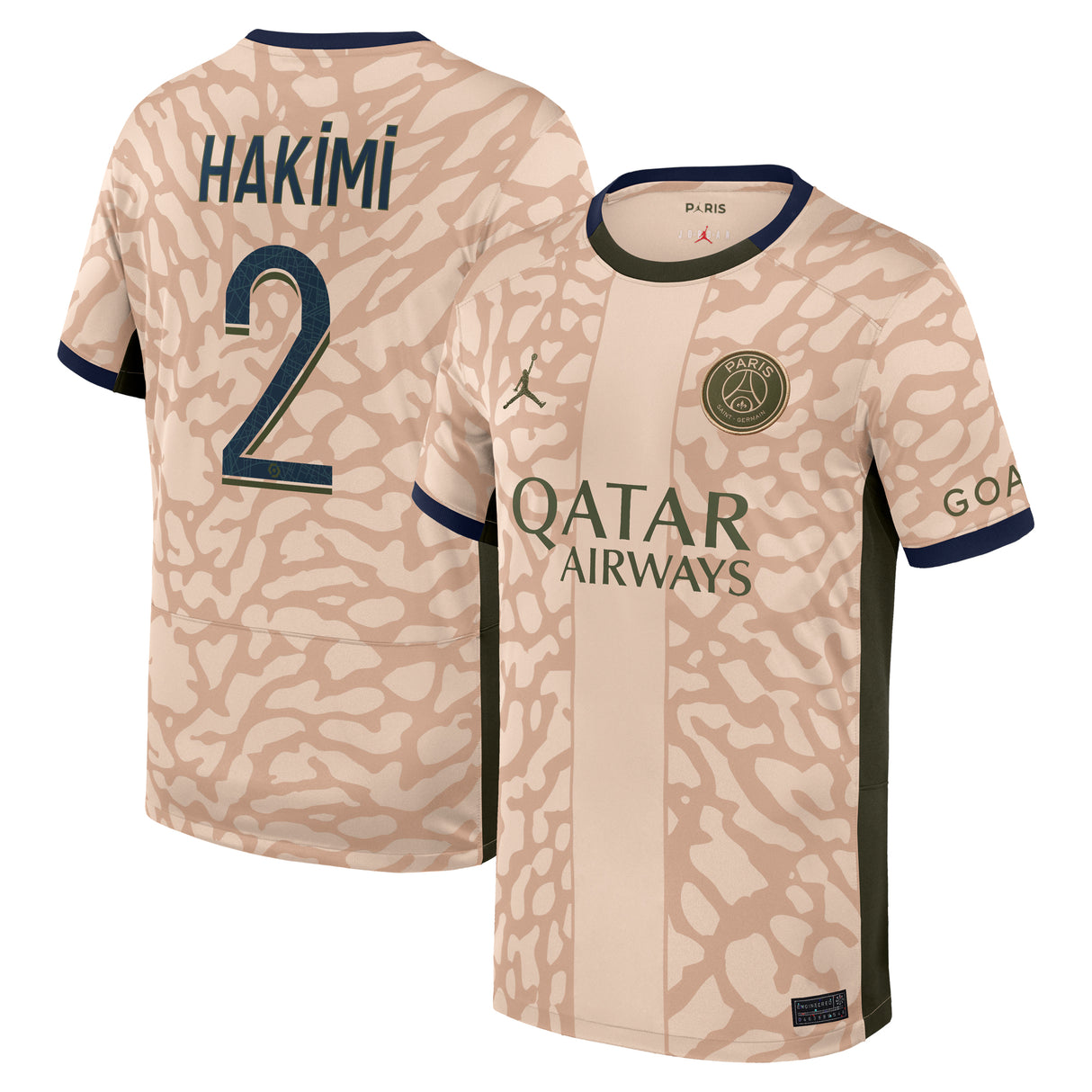 PSG Jordan Fourth Stadium Shirt 23/24 - Kids with Hakimi 2 printing