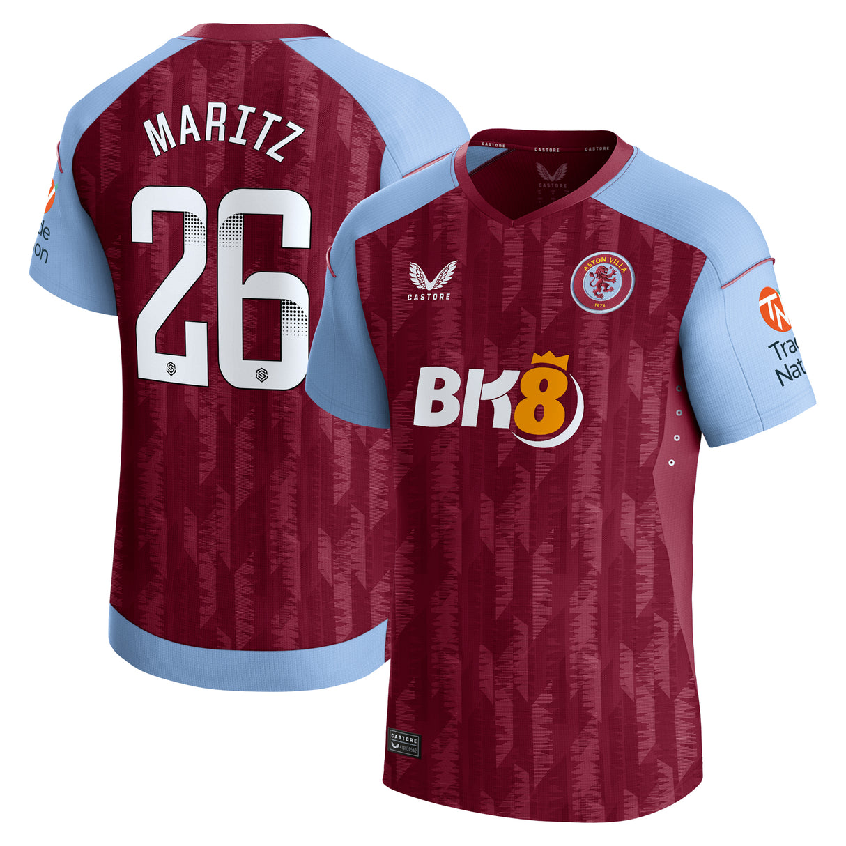 Aston Villa WSL Home Pro Shirt 2023-24 with Maritz 26 printing