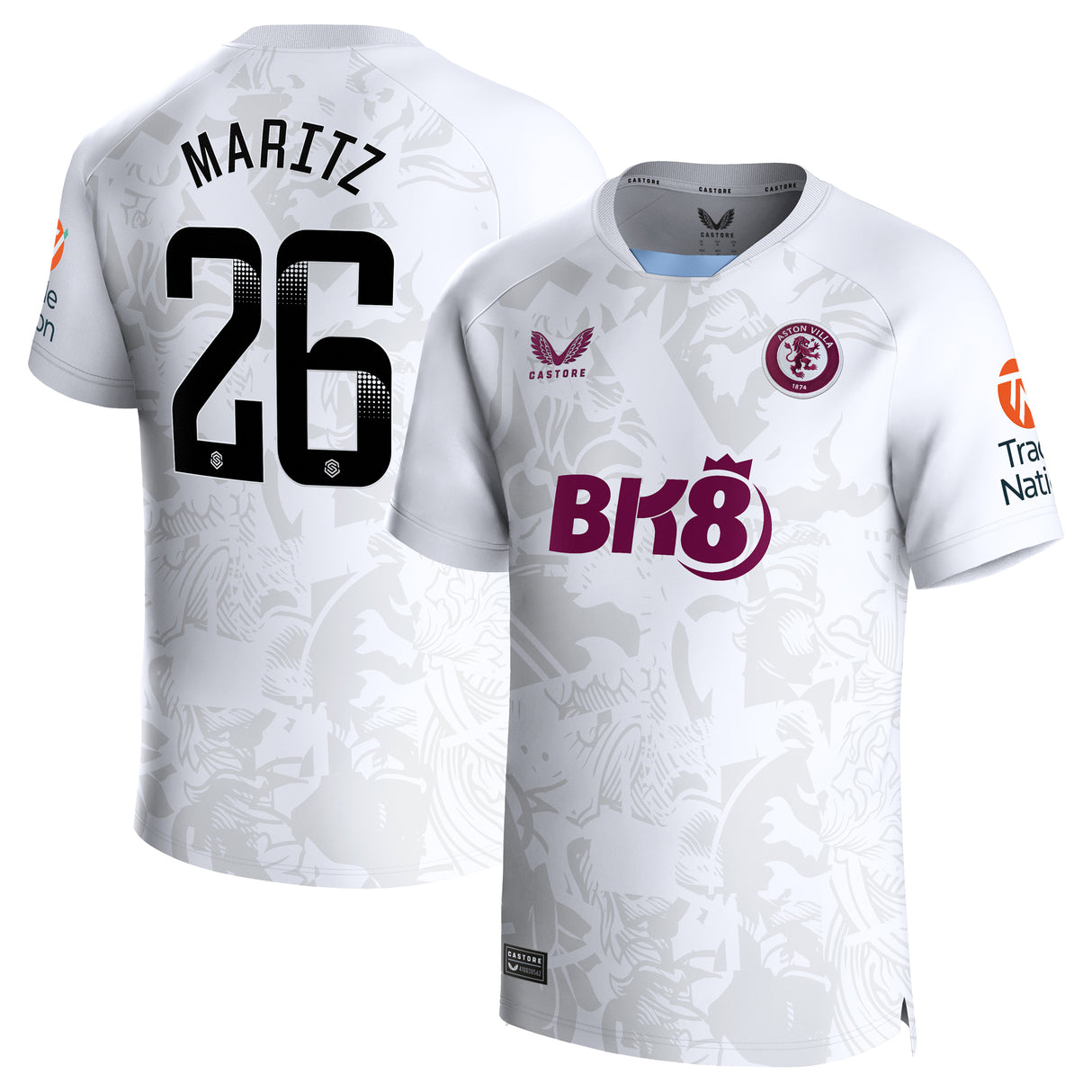 Aston Villa WSL Away Stadium Shirt 2023-24 with Maritz 26 printing