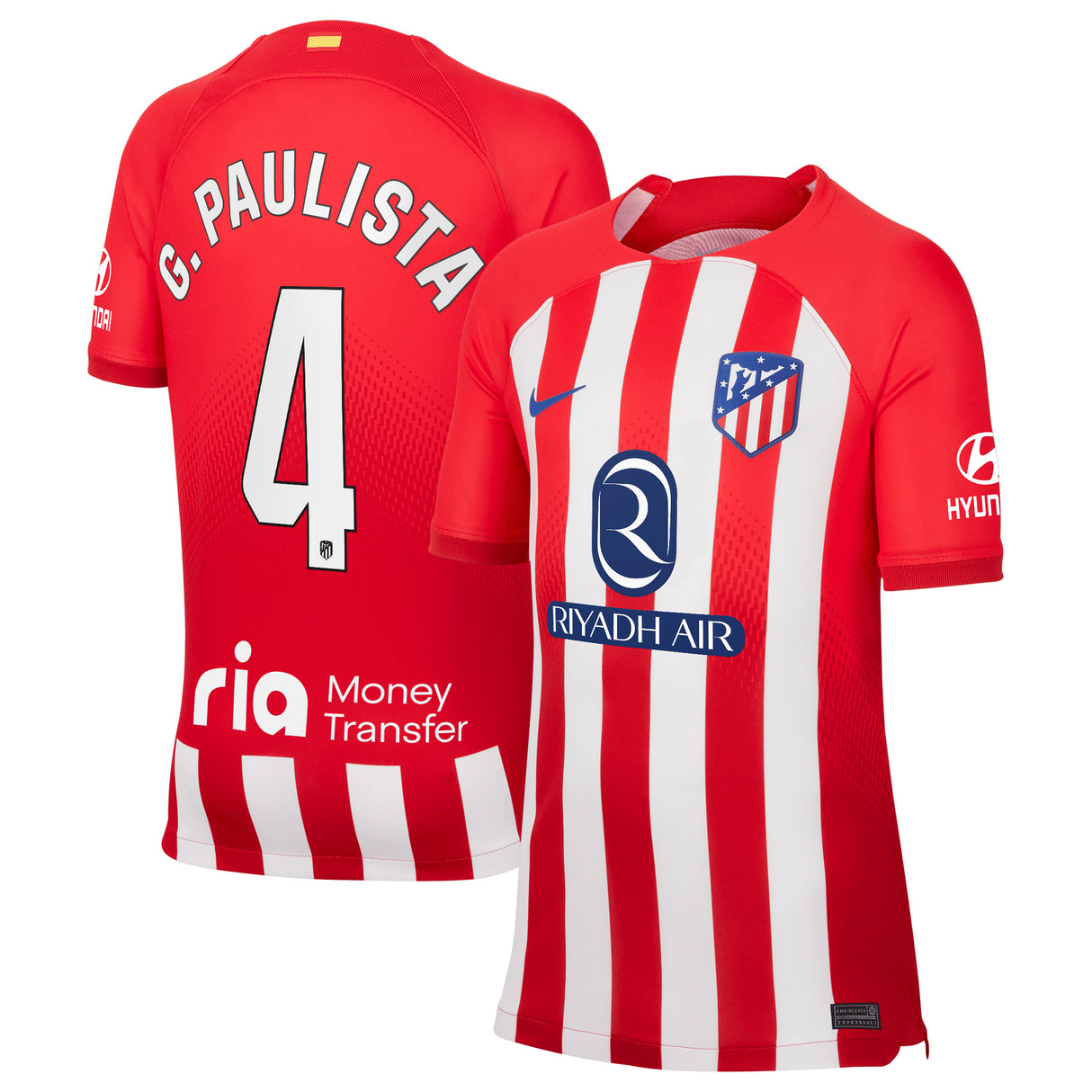 Atlético de Madrid Nike Home Stadium Shirt 2023-24 - Kids with G.Paulista 4 printing