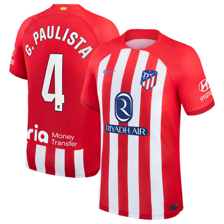 Atlético de Madrid Nike Home Stadium Shirt 2023-24 with G.Paulista 4 printing